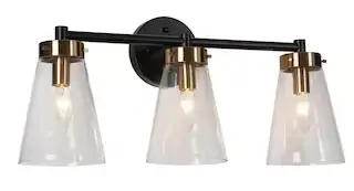 LNC A04970W3 21.7-in 3 Light Polished Gold LED Modern Contemporary Vanity Light