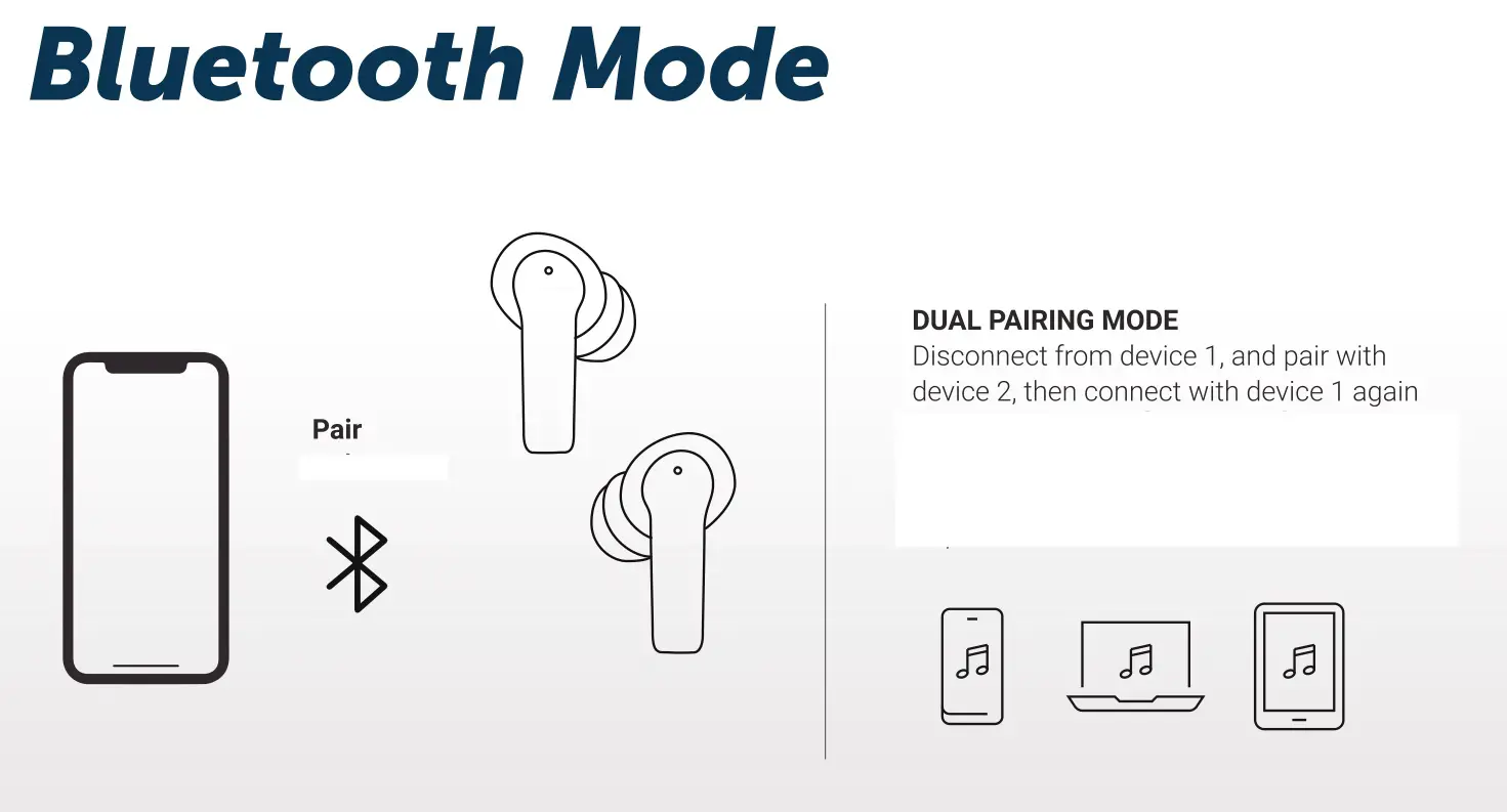 TOZO NC2 ANC Noise Cancelling Headphones - Bluetooth mode