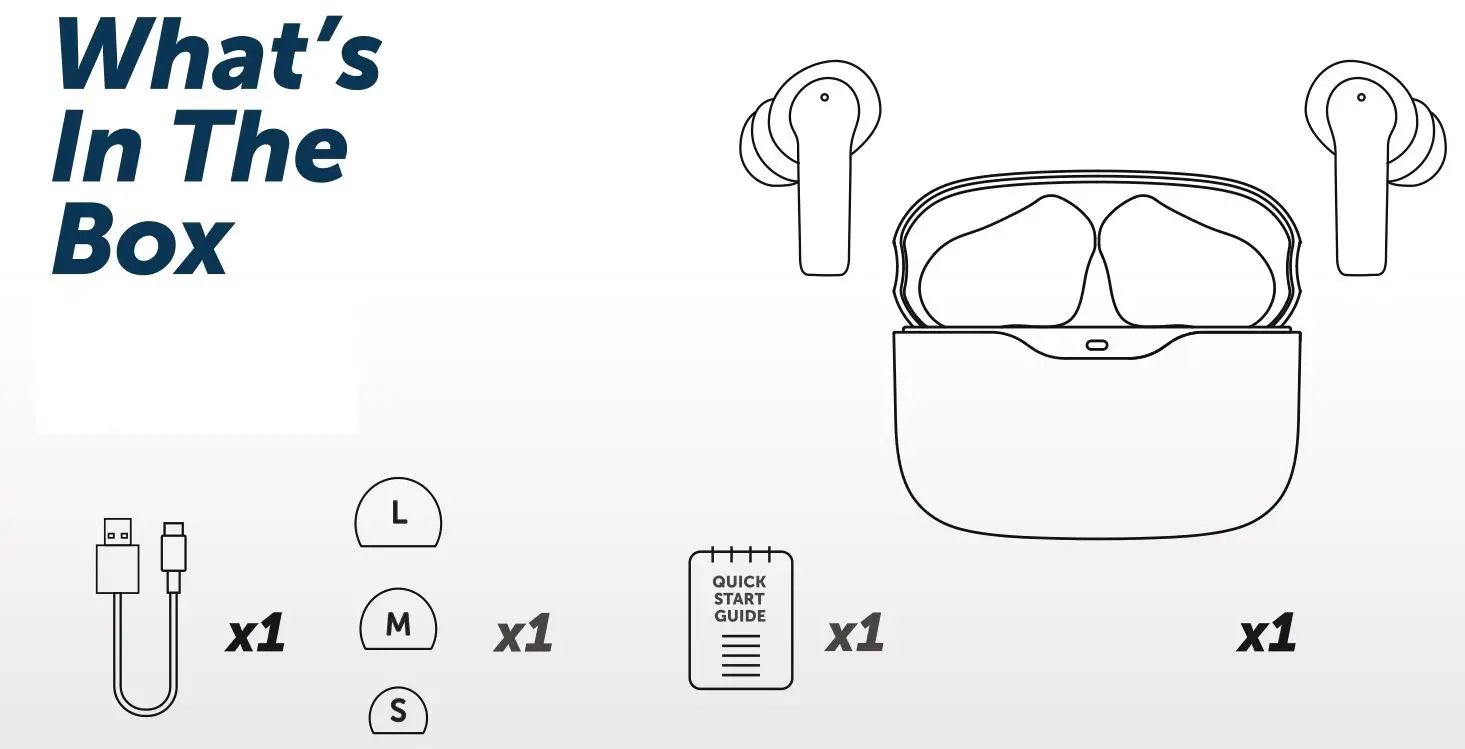 TOZO NC2 ANC Noise Cancelling Headphones - What's in the box