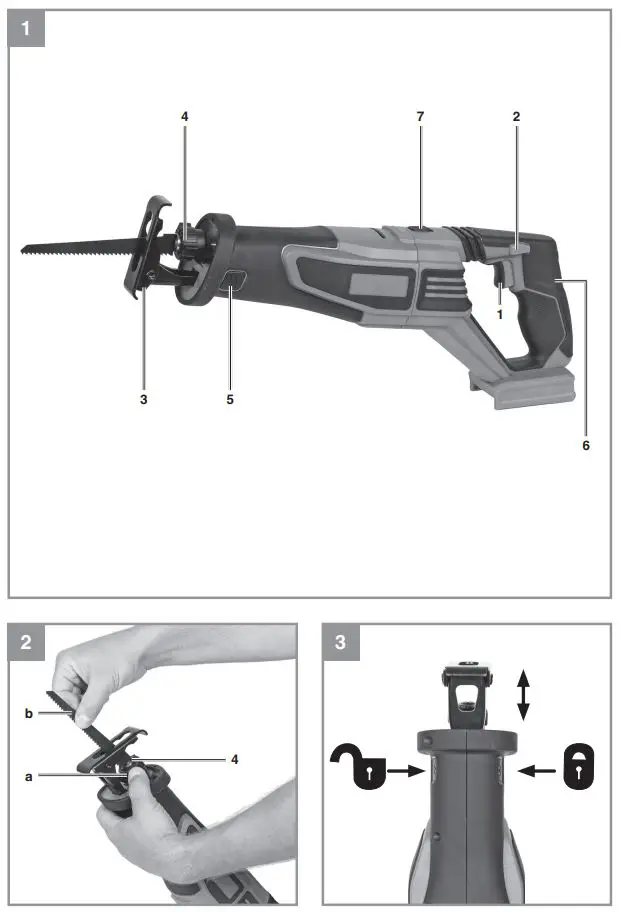 Einhell TP-AP 18 Universal Cordless Saw Instruction Manual - Fig 1,2,3