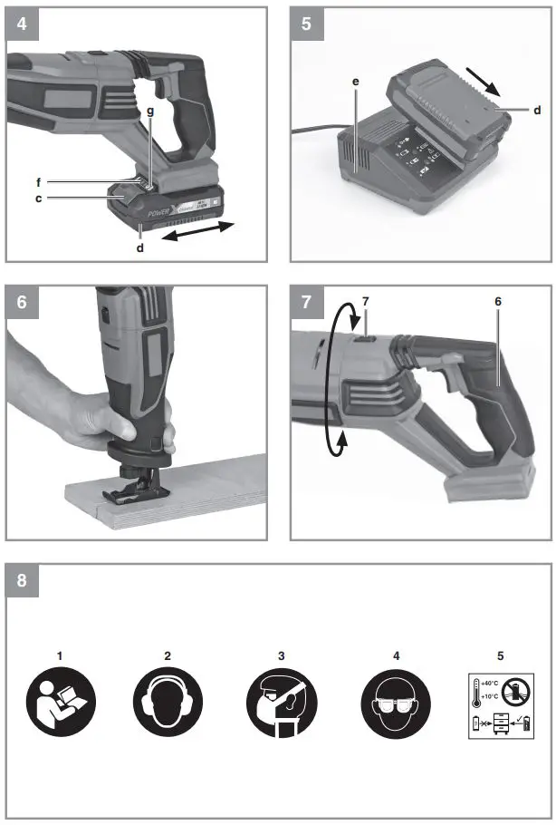Einhell TP-AP 18 Universal Cordless Saw Instruction Manual - Fig 4,8