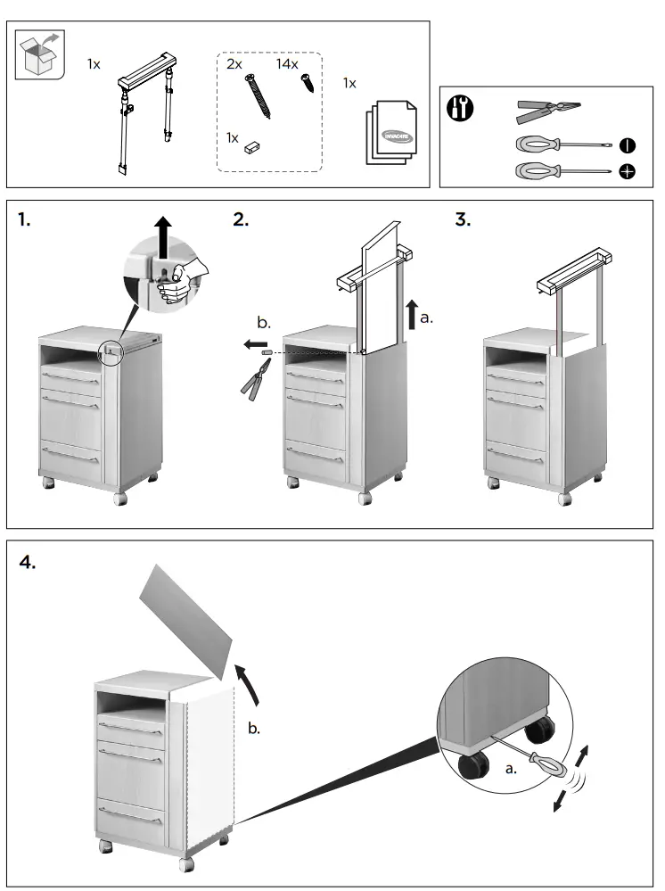 INVACARE 60132024 A02 Tray lifting Mechanism for Sonnet Dual MI - fig 1