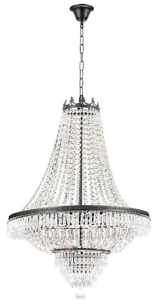 OUKANING HG HCX4110 583 9 Light Luxury Raindrop Classic Empire Style Adjustable Chain Chandelier - FIG