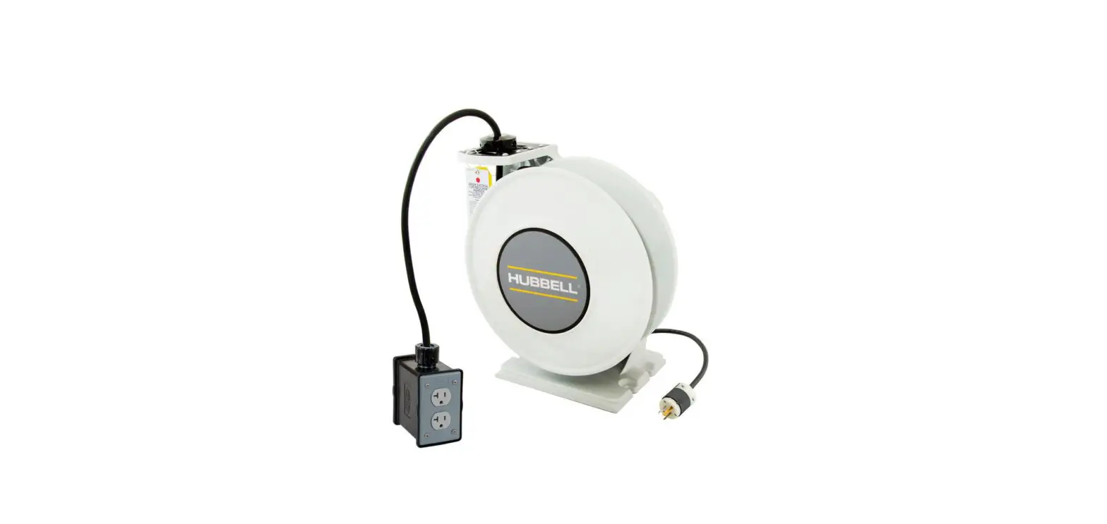 Hubbell Hbli35123r20m1 White Industrial Reel With Black Portable Outlet Box Instruction Manual