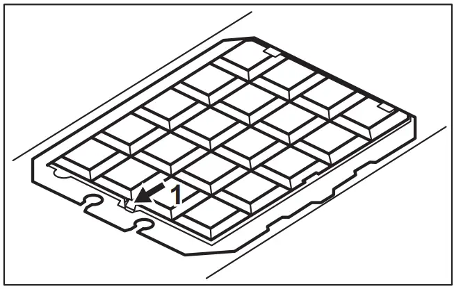 AEG DBB4651M Chimney Hood - Replacing the charcoal filter
