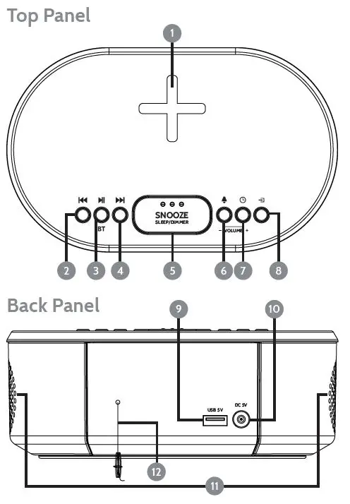 i-box 79236PI17 Bedside Alarm Clock with Wireless Charging-fig- (6)