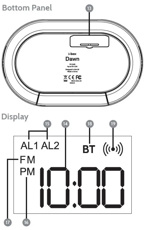 i-box 79236PI17 Bedside Alarm Clock with Wireless Charging-fig- (7)