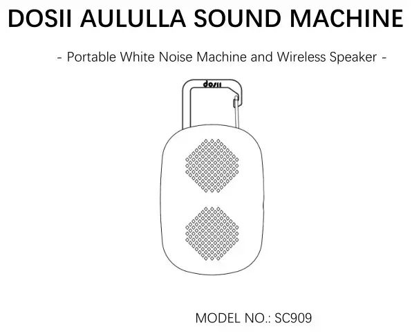 dosii SC909 Aululla Portable White Noise Machine and Wireless Speaker User Manual