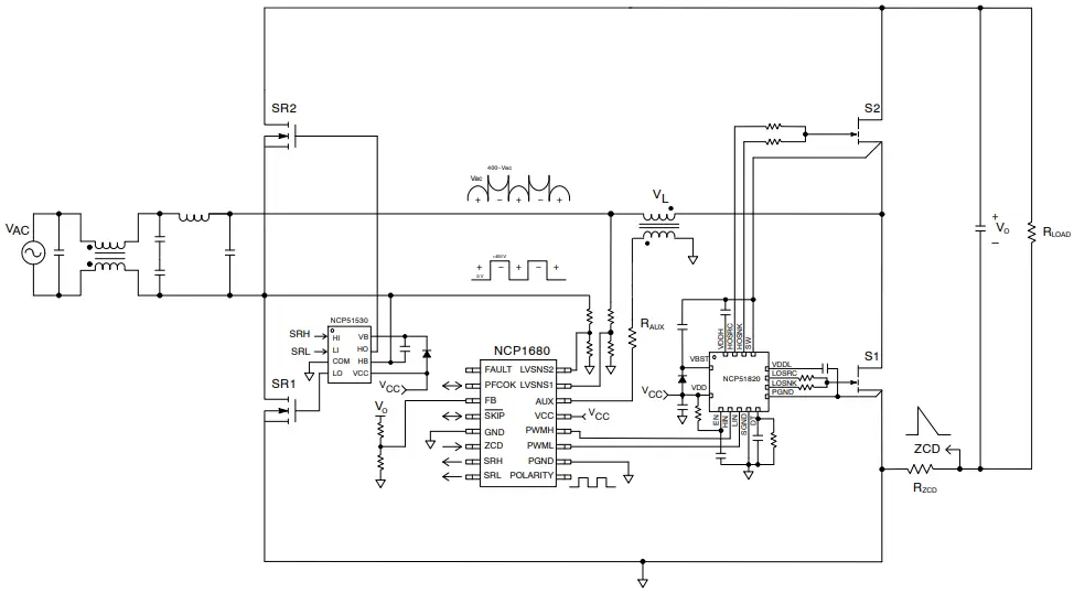 onsemi NCP1680 Totem Pole CrM Controller Evaluation Board - TYPICAL