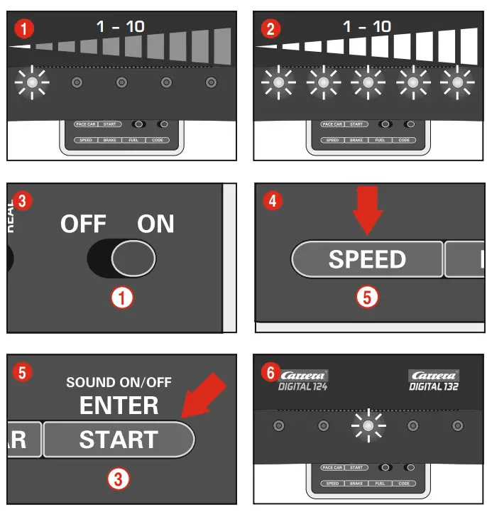 Setting of the cars´ basic speed