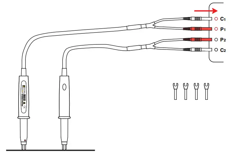 CHAUVIN ARNOUX C.A. 6240 Double Retractable 10 A Test Probes - connection