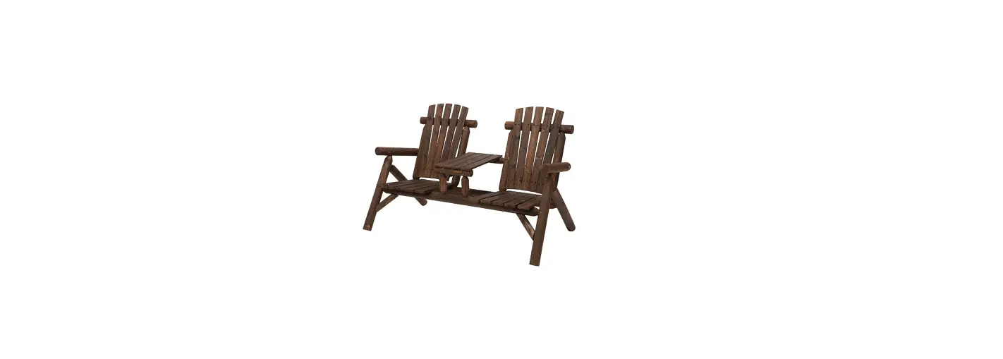 Outsunny 84b-398 Wood Garden Bench 2 Seats With Table User Manual Outsunny 84b-398 Wood Garden Bench 2 Seats With Table User Manual