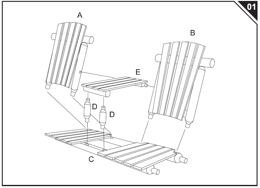 Outsunny-84B-398-Wood-Garden-Bench-2-Seats-with-Table-FIG-3