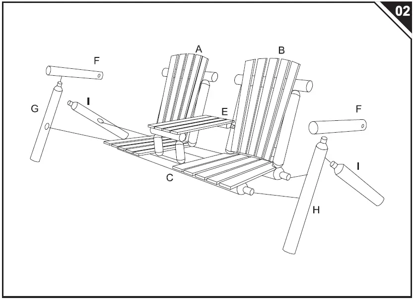 Outsunny-84B-398-Wood-Garden-Bench-2-Seats-with-Table-FIG-4