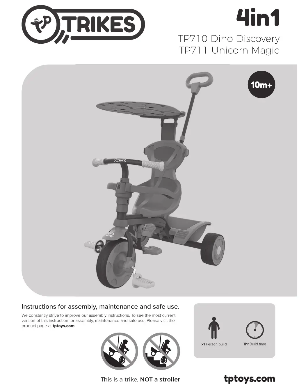 TRIKES TP710 Dino Discovery, TP711 Unicorn Magic Instruction Manual