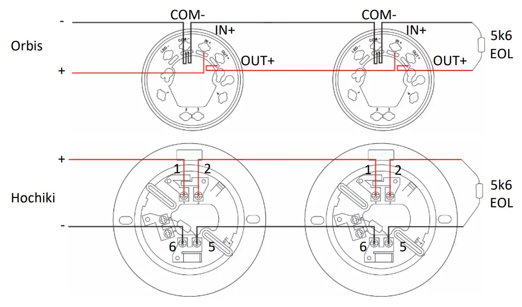 FIREBOY XINTEX FBDb 2 Two Zone Detection and Alarm Panel - Zone schematic