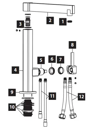 concept BDC4527 Sink Faucet with Spray - individual parts 3
