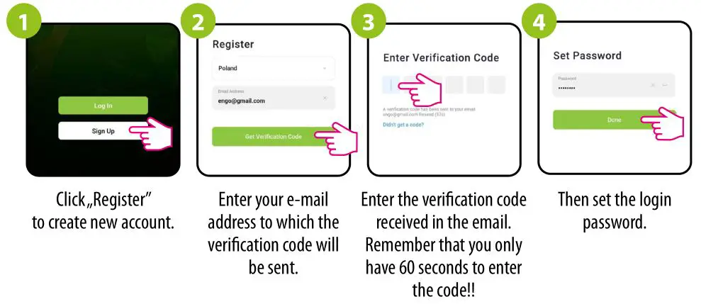 ENGO CONTROLS EONEBATW, EONEBATB Internet Controlled Thermostat - STEP 2 - REGISTER THE NEW ACCOUNT
