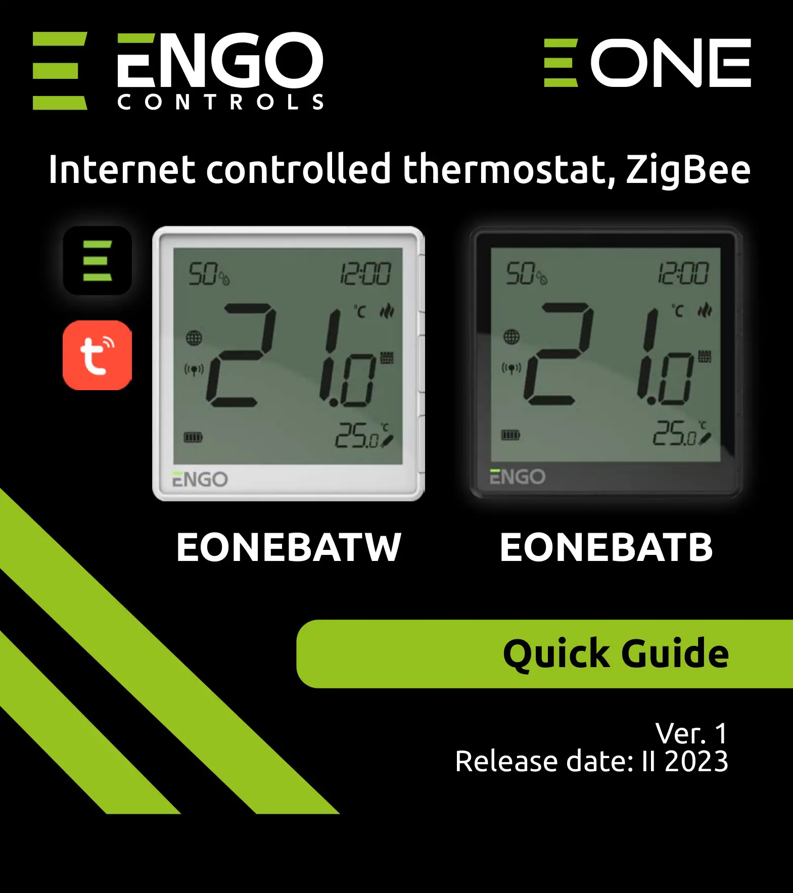 ENGO CONTROLS EONEBATW, EONEBATB Internet Controlled Thermostat User Manual