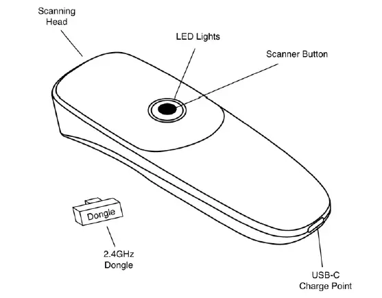 POS-mate PM-BCPRO-B PRO Barcode Scanner 1