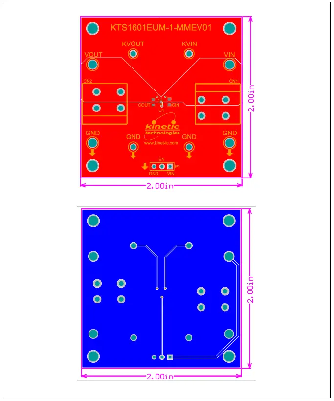 kinetic technologies KTS1601EUM 1 MMEV01 2A Slew Rate Controlled Load Switch with Reverse Blocking - Circuit Board