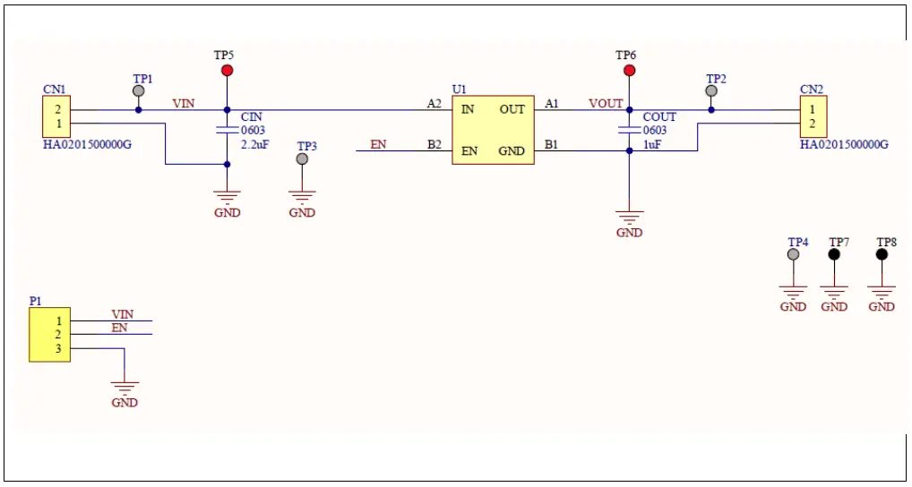 kinetic technologies KTS1601EUM 1 MMEV01 2A Slew Rate Controlled Load Switch with Reverse Blocking - Electrical Schematic