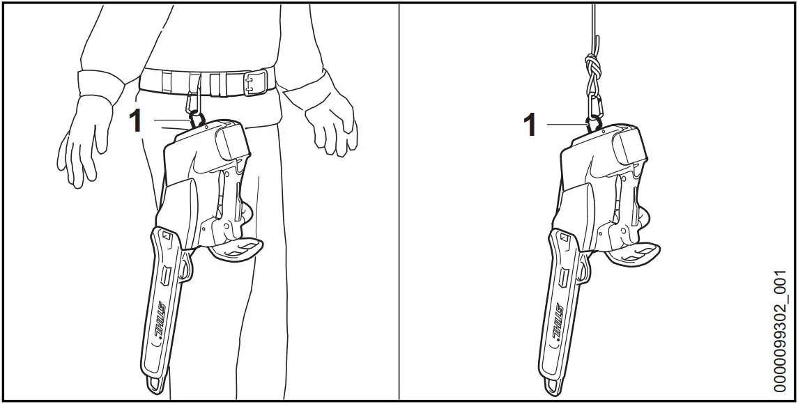 STIHL MSA 220 TC O Handled Battery Chainsaw - Eyelet 1