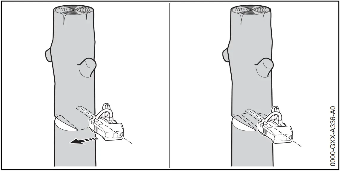 STIHL MSA 220 TC O Handled Battery Chainsaw - felling cut