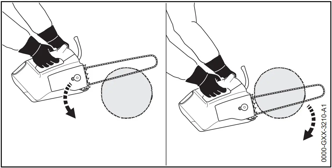 STIHL MSA 220 TC O Handled Battery Chainsaw - guide bar vertical