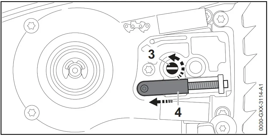 STIHL MSA 220 TC O Handled Battery Chainsaw - tensioning