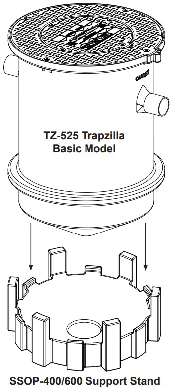 Trapzilla TZ 525 Grease Interceptor - Support Stand