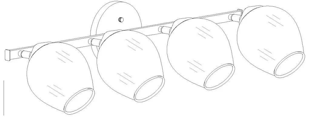 THE HOME DEPOT A04534 Modern 33 in. 4-Light Gold Vanity Light