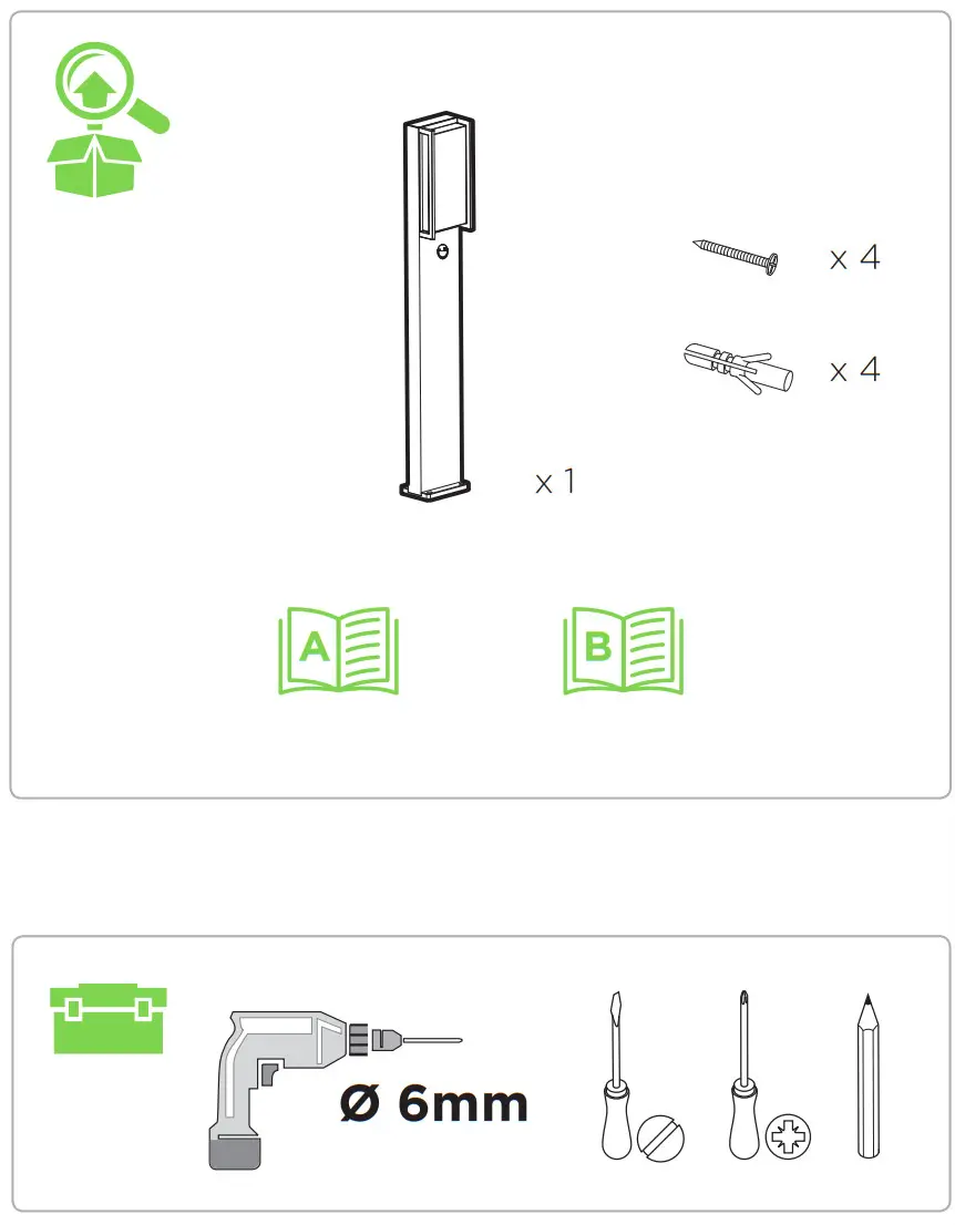LUTEC 7193004118 Qubo LED Dark Grey Opal IP54 Outdoor Post Light - fig