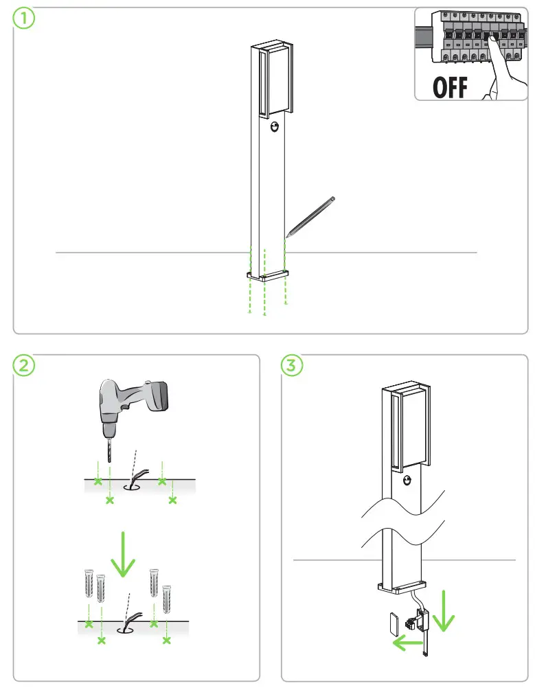 LUTEC 7193004118 Qubo LED Dark Grey Opal IP54 Outdoor Post Light - fig1