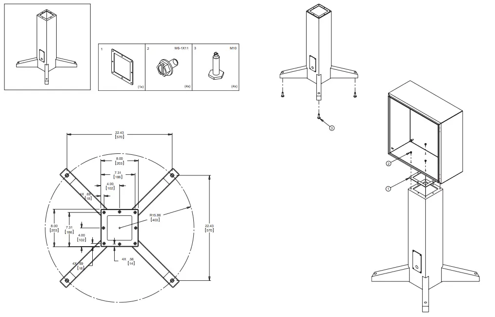 nVent HOFFMAN AP36SS Pedestal with Leg