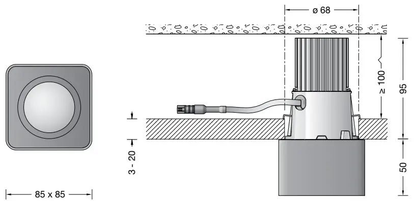 BEGA 50253.4 LED Recessed Ceiling Luminaire - fig