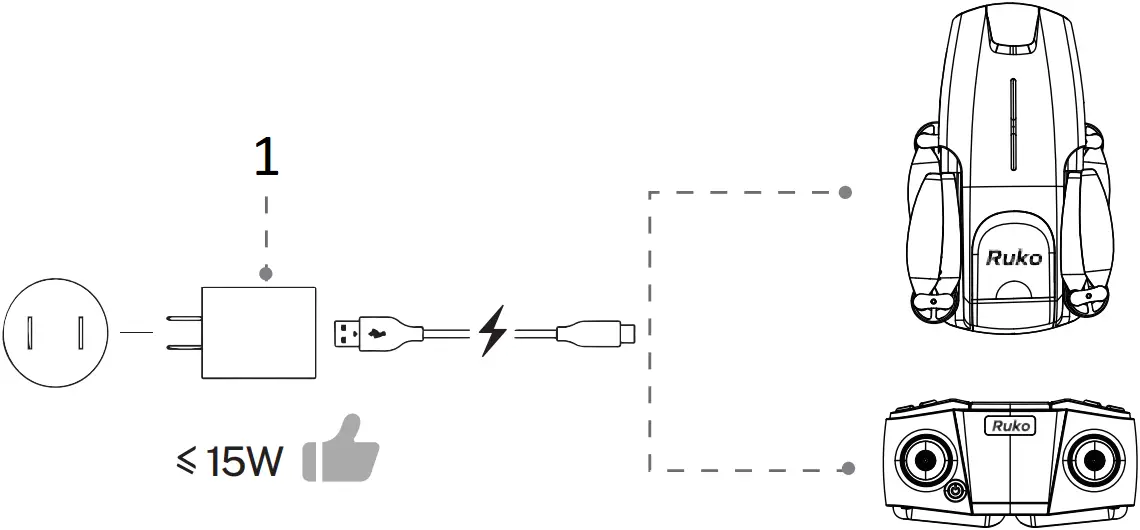 RUKO F11MINI - Charge the Batteries