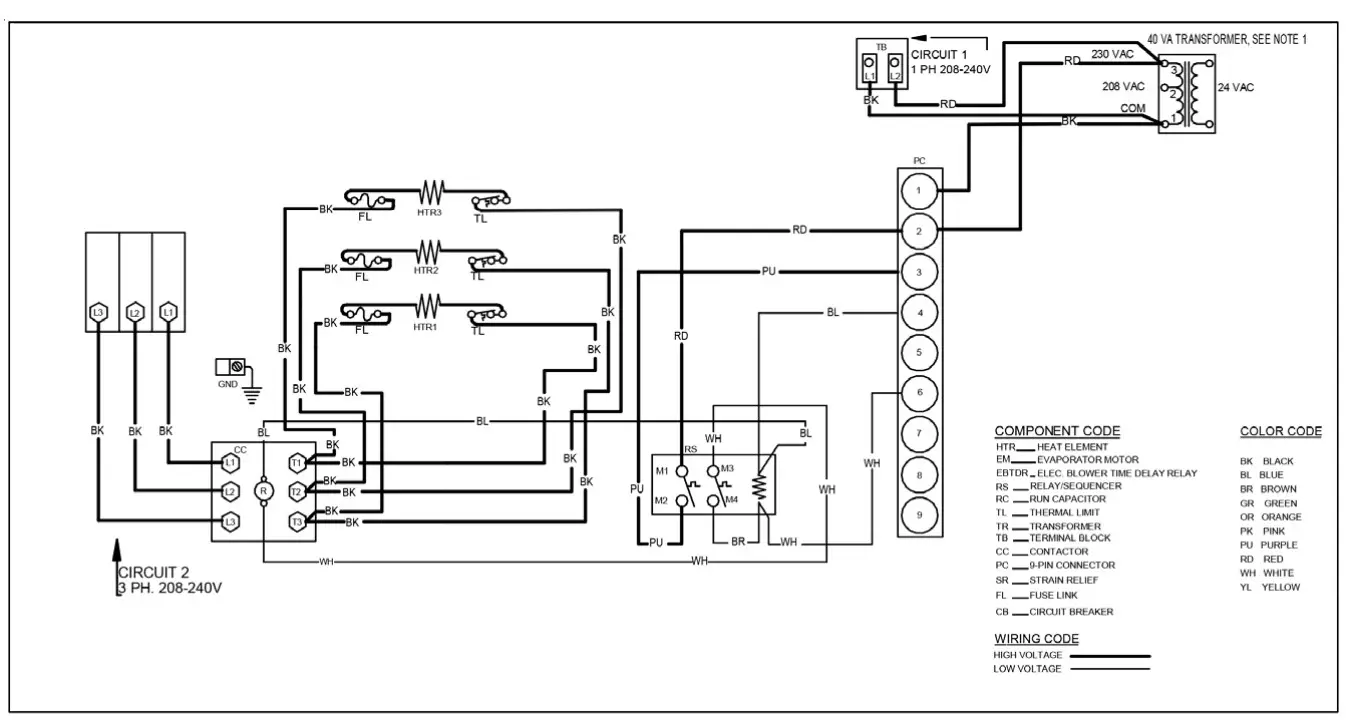 Amana-Hac AMVT P1400 Air Handlers. - Diogram1