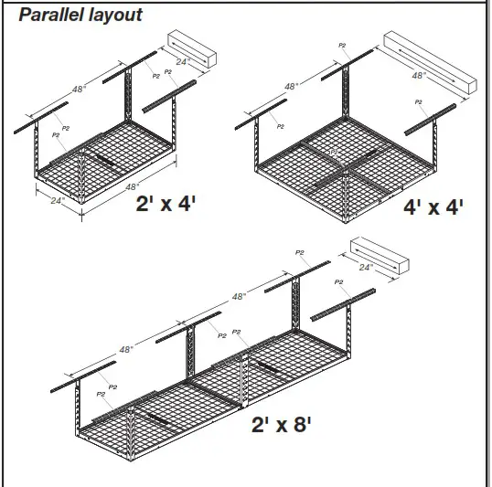 GLADIATOR GALS24M1KG Overhead GearLoft Storage Rack - ASSEMBLY INSTRUCTIONS 1