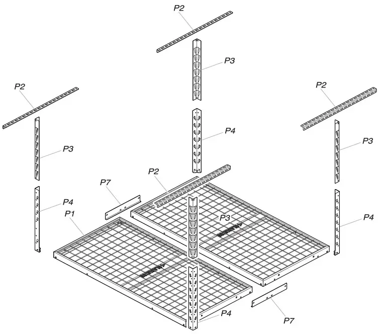 GLADIATOR GALS24M1KG Overhead GearLoft Storage Rack - PARTS - 2 FT 4 FT 5