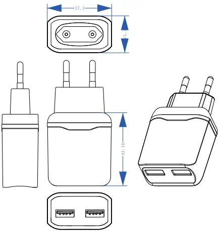 STARWELL dk15 2 Port USB Charger A3