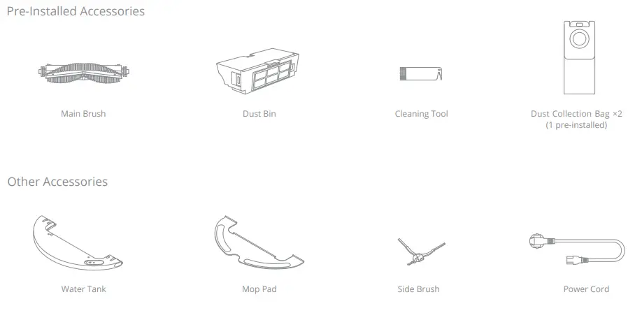 DreameBot D10 Plus Auto Empty Robot Vacuum and Mop - Accessories