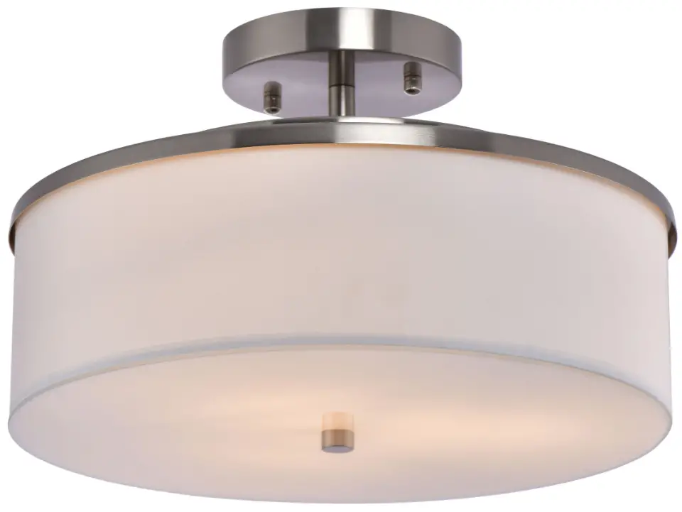 LAZZUR L-C9071-B3-15SN Adour 3-Light 15-Inch Satin Nickel Incandescent Semi-Flush Mount Light