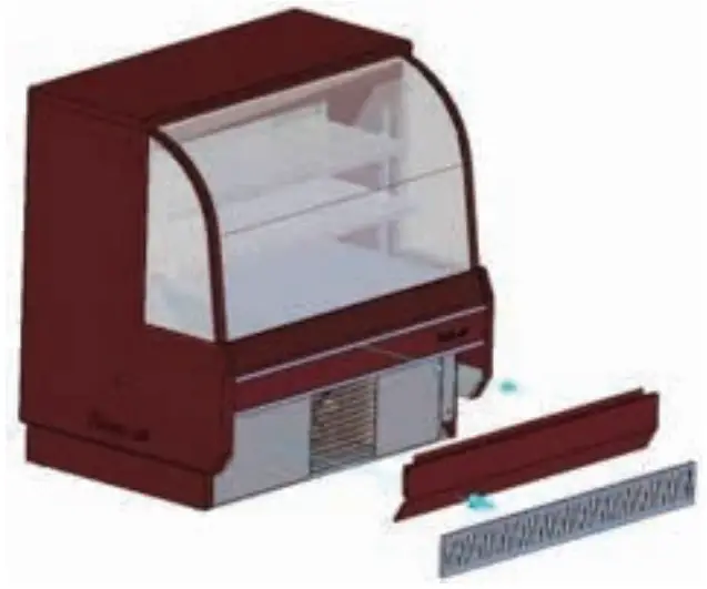 Turbo air TCGB-36-2-N Series 6 Inch Curved Glass Refrigerated Bakery Case - behind panel