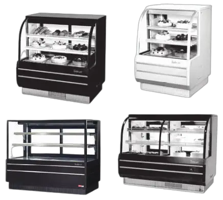 Turbo air TCGB-36-2-N Series 6 Inch Curved Glass Refrigerated Bakery Case