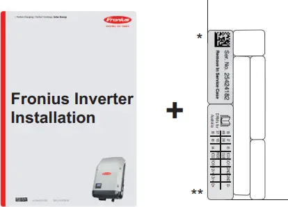 Fronius 10.0-3-M - Serial Number Sticker for Customer Use 2