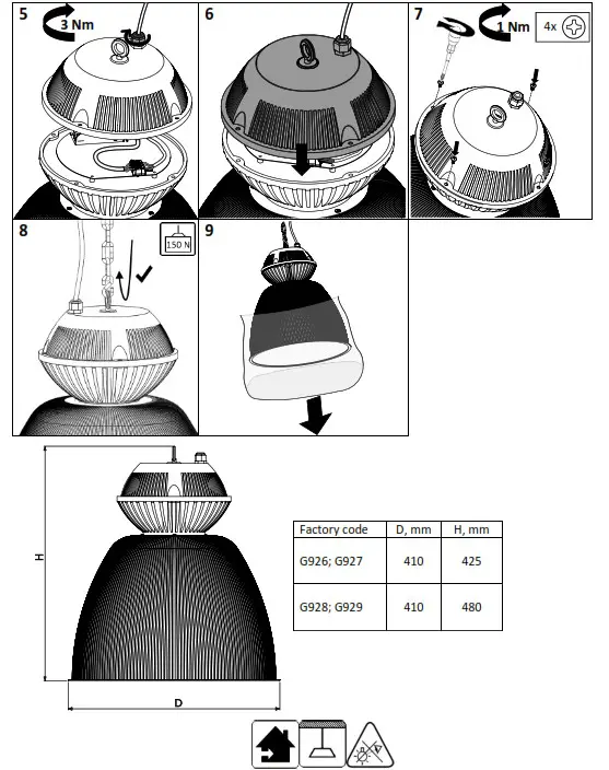 NORTHCLIFFE G926 LED Prismatic Reflector Dark - fig 1