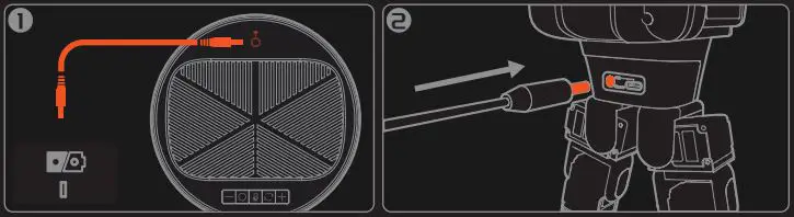 robosen K1JD AI Base Lite Open Platform User Guide - Connect the power supply to the robots