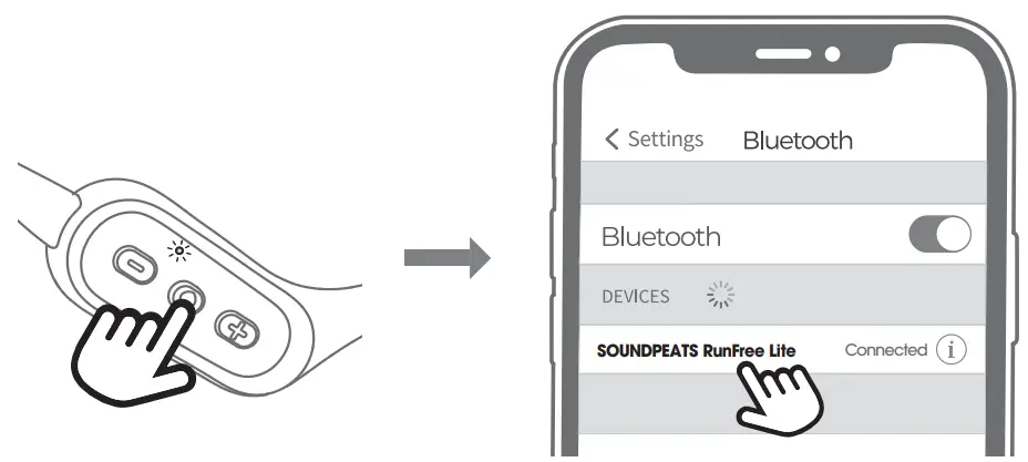 SOUNDPEATS RunFree Lite Open Ear Headphones - Pairing