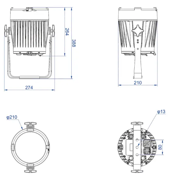 EXPOLITE led25120 TourLED MC 120 MKII LED Outdoor - Dimensions